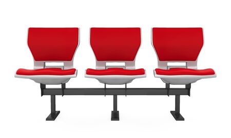 Red Stadium Seats Isolated