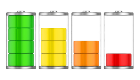 Batteries with Charge Level Isolatedの写真素材