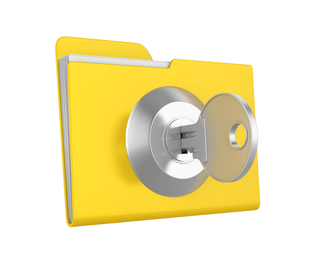 Computer Folder Locked Isolatedの写真素材