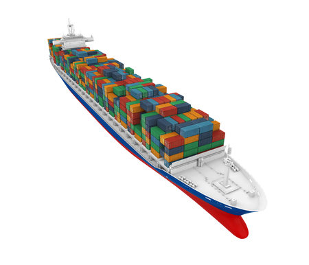 Container Ship Isolatedの写真素材