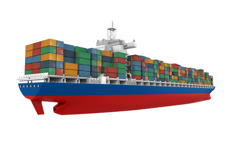 Container Ship Isolatedの写真素材