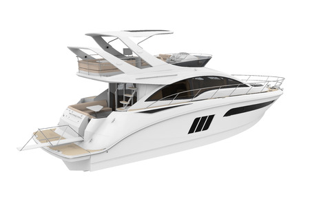 White Pleasure Yacht Isolatedの写真素材