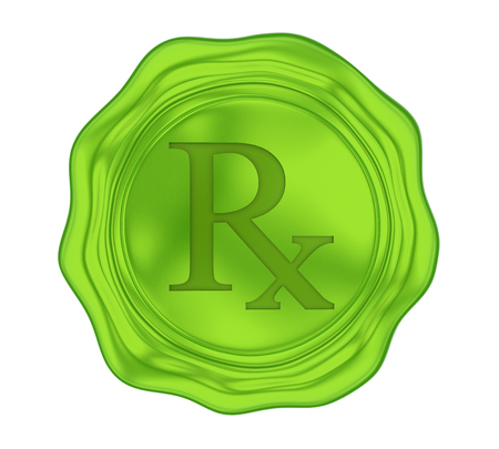 Wax Seal with RX Prescription Medicine Symbol Isolatedの写真素材