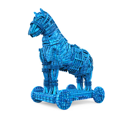 Trojan Horse with Binary Code Isolatedの写真素材