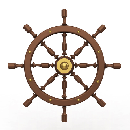 Ship Wheel Isolatedの写真素材