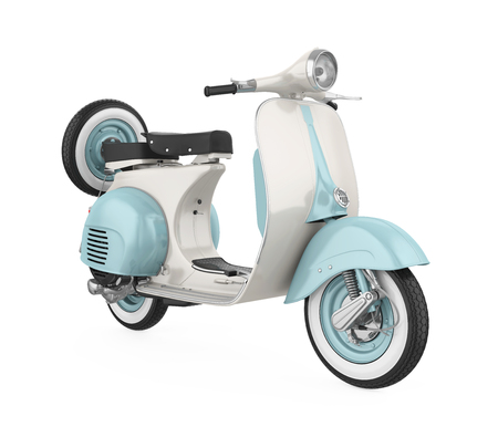 Vintage Scooter Motorcycle Isolatedの写真素材