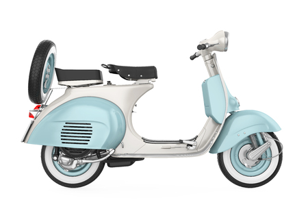 Vintage Scooter Motorcycle Isolatedの写真素材