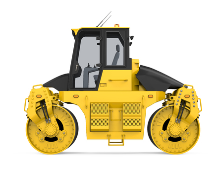 Yellow Road Roller Isolatedの写真素材