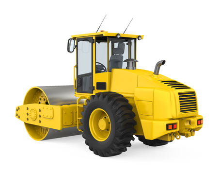 Yellow Road Roller Isolatedの写真素材