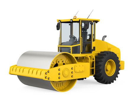 Yellow Road Roller Isolatedの写真素材