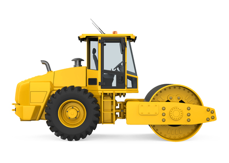 Yellow Road Roller Isolatedの写真素材