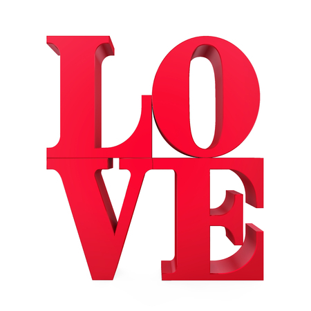 Red LOVE Text Isolatedの写真素材
