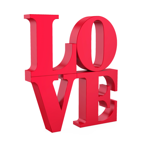 Red LOVE Text Isolatedの写真素材