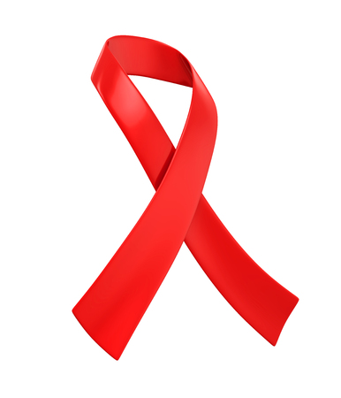 AIDS Awareness Red Ribbon Isolatedの写真素材
