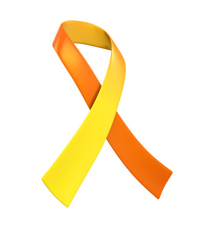 Thyroid Cancer Awareness Ribbon Isolatedの写真素材