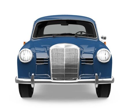 Blue Vintage Car Isolatedの写真素材