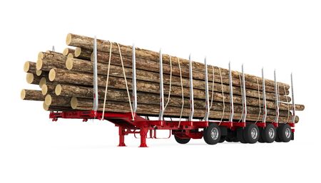 Logging Truck Trailer Isolatedの写真素材