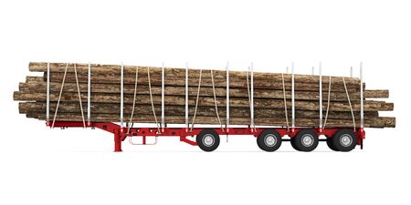 Logging Truck Trailer Isolatedの写真素材
