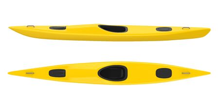 Yellow Kayak Isolatedの写真素材