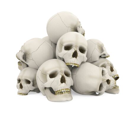 Pile of Skulls Isolatedの写真素材