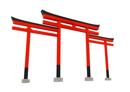 Torii Traditional Japanese Gate Isolatedの写真素材