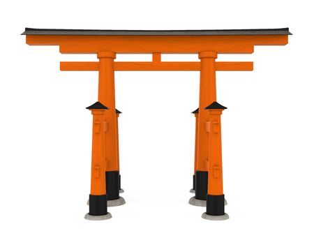 Torii Traditional Japanese Gate Isolatedの写真素材