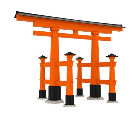 Torii Traditional Japanese Gate Isolatedの写真素材