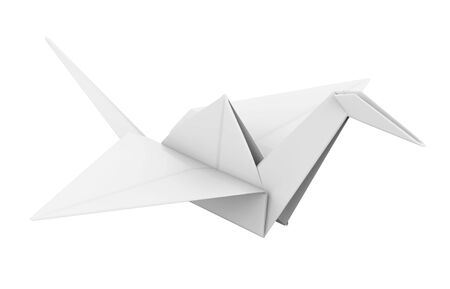 Origami Paper Crane Isolatedの写真素材