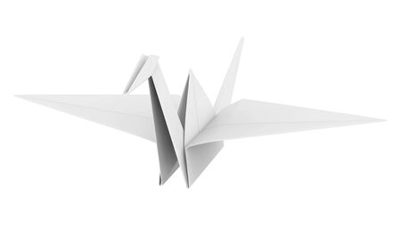 Origami Paper Crane Isolatedの写真素材