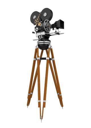 Vintage Movie Camera Isolatedの写真素材