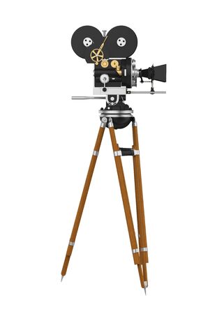 Vintage Movie Camera Isolatedの写真素材