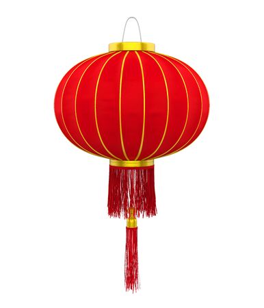 Red Chinese Lantern Isolatedの写真素材