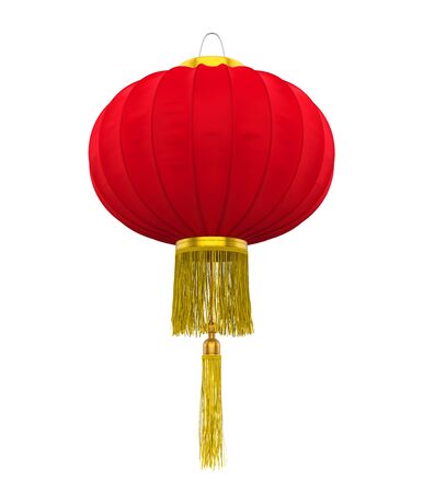 Red Chinese Lantern Isolatedの写真素材
