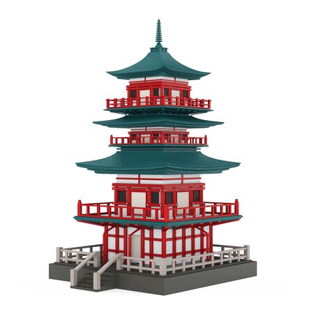 Chinese Pagoda Tower Isolatedの写真素材