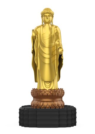 Golden Buddha Statue Isolatedの写真素材