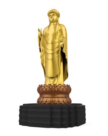 Golden Buddha Statue Isolatedの写真素材