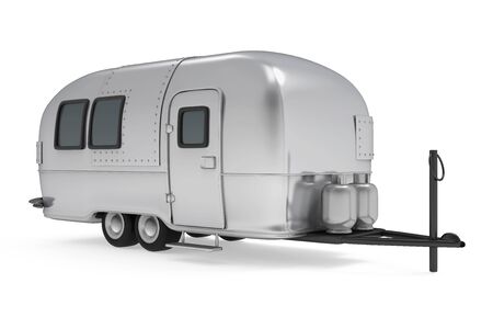 Vintage Camper Trailer Isolatedの写真素材