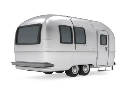 Vintage Camper Trailer Isolatedの写真素材