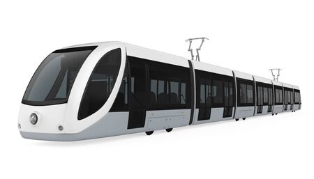 Modern Tram Isolatedの写真素材