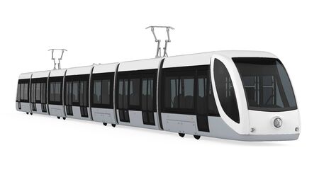 Modern Tram Isolatedの写真素材