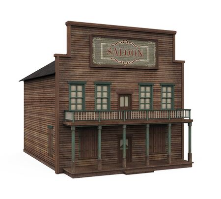 Wild West Saloon Building Isolatedの写真素材