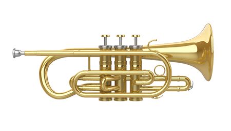 Cornet Brass Instrument Isolatedの写真素材