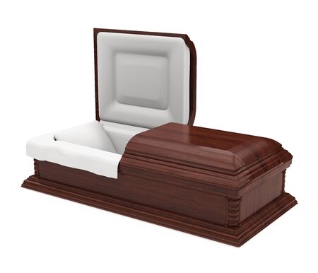 Wooden Coffin Isolatedの写真素材
