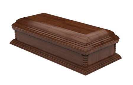 Wooden Coffin Isolatedの写真素材