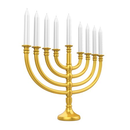 Hanukkah Menorah Isolatedの写真素材
