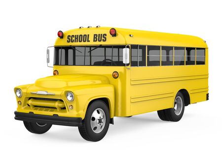 Vintage School Bus Isolatedの写真素材