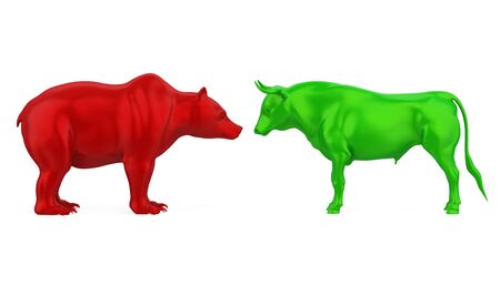 Bullish and Bearish Illustrationの写真素材