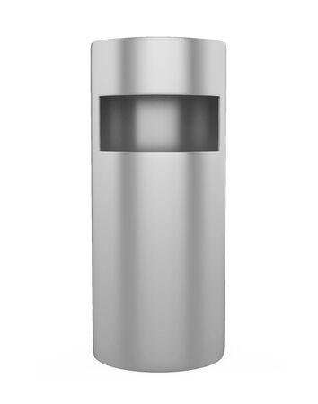 Metal Trash Can Isolatedの写真素材