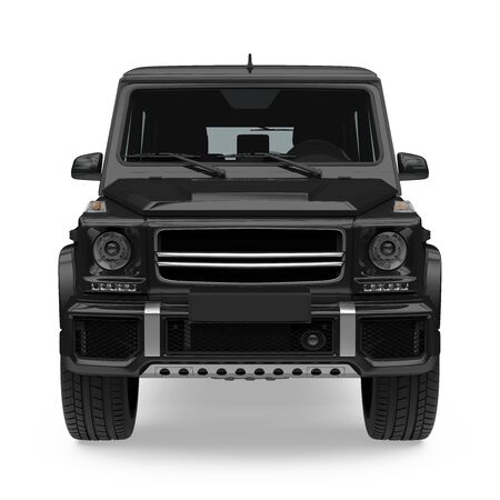Black SUV Car Isolatedの写真素材