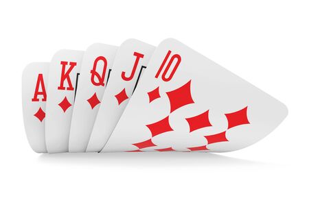 Royal Flush Playing Cards Isolatedの写真素材